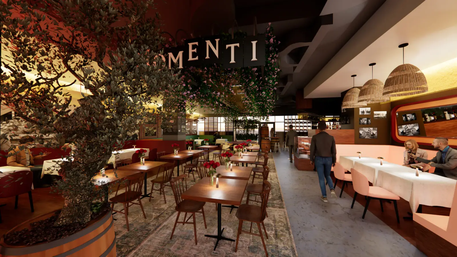 Detal wnętrza restauracji MOMENTI
